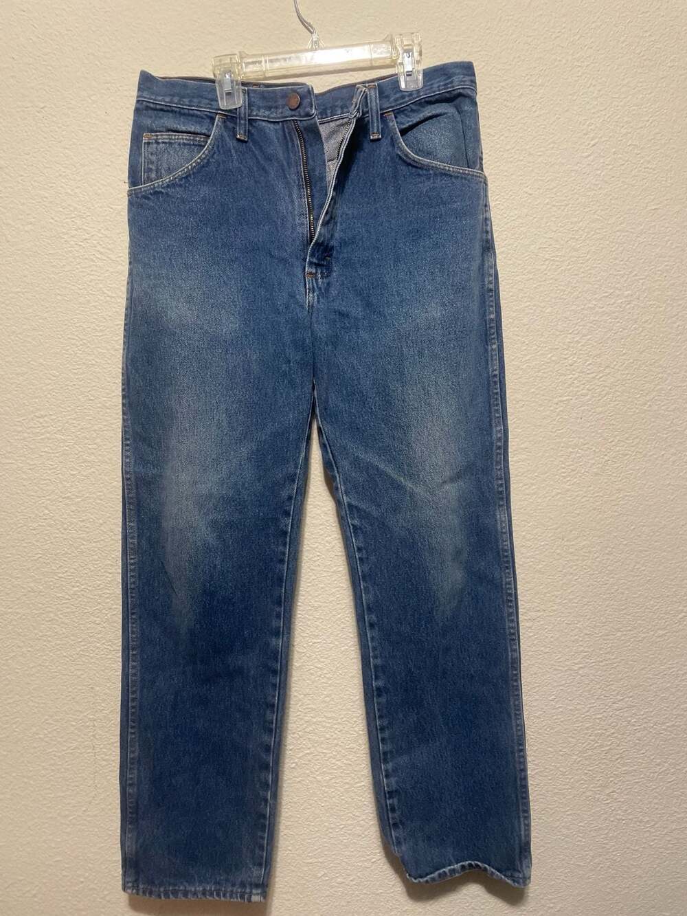 Vintage Rustler Straight Leg Jeans Blue Denim